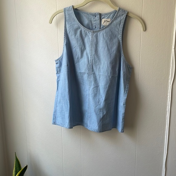 J. Crew Tops - J Crew Button Back Chambray Tank Top. Size Small